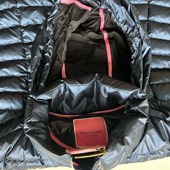 Navy Kate Spade Puffer Jacket with hidden hood Size L - Picture 10 of 10